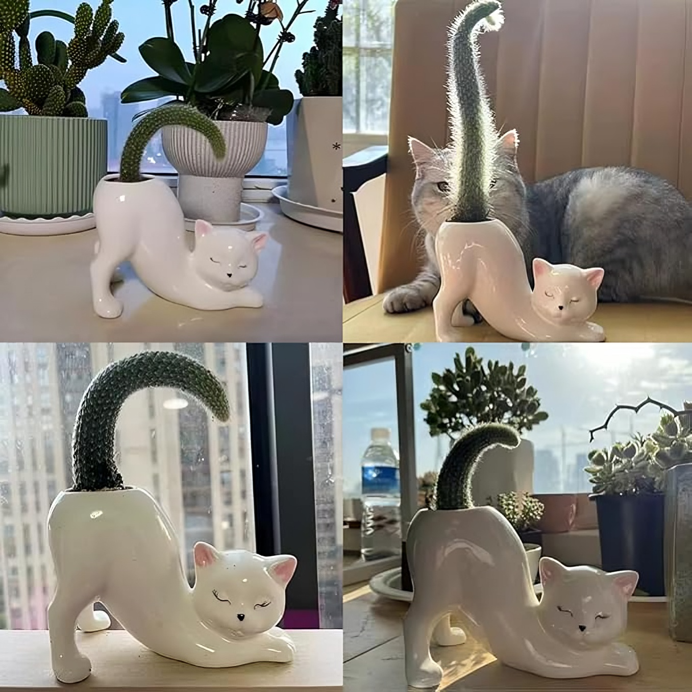 Ceramic Cat Vase