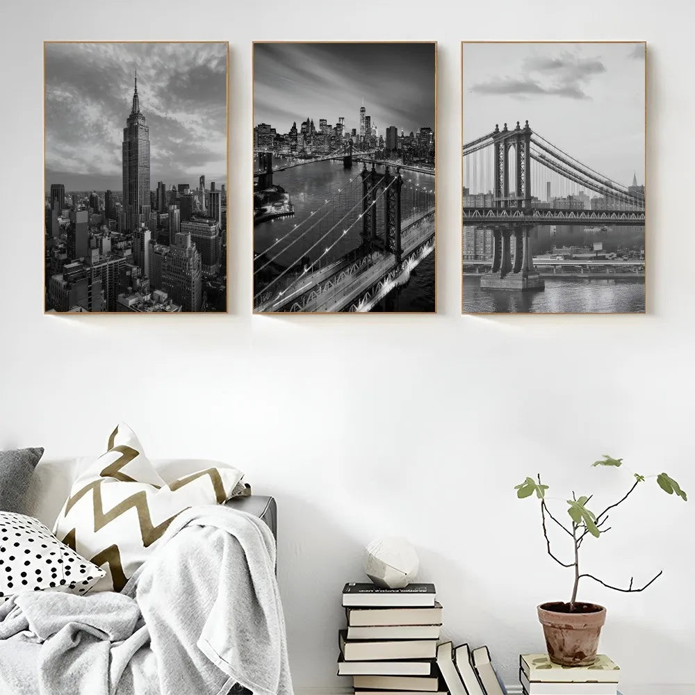 Monochrome New York City Wall Poster