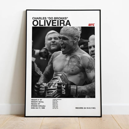 Monochrome UFC Fighter Poster