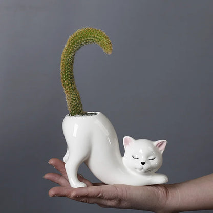 Ceramic Cat Vase