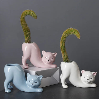 Ceramic Cat Vase