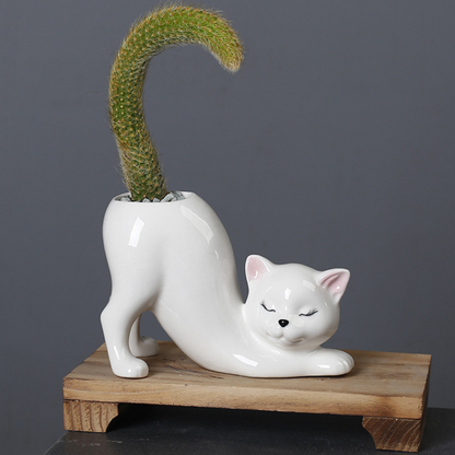 Ceramic Cat Vase